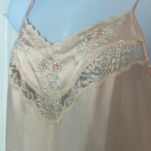 St. Michael Vintage Slip Maxi Dress with Spaghetti Straps Peach in Color UK 16